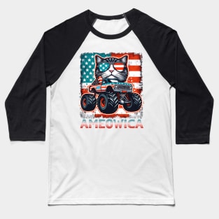 4th of July independence. Monster truck cat lovers Baseball T-Shirt